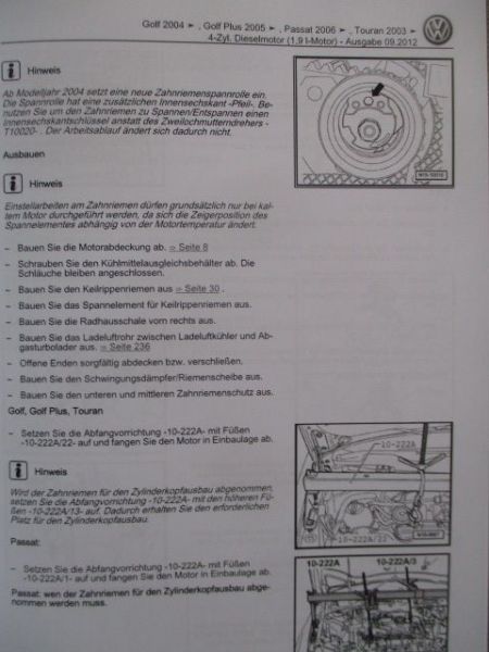 Reparaturleitfaden VW Passat Typ 3C 2005-2010 Motor