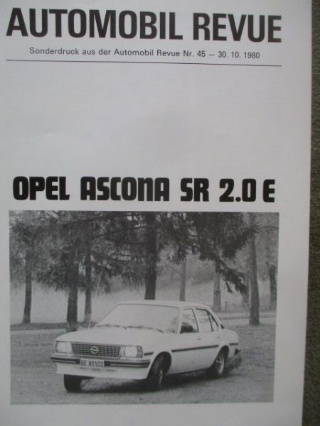 Automobil Revue 45/1980 Opel Ascona SR 2.0E