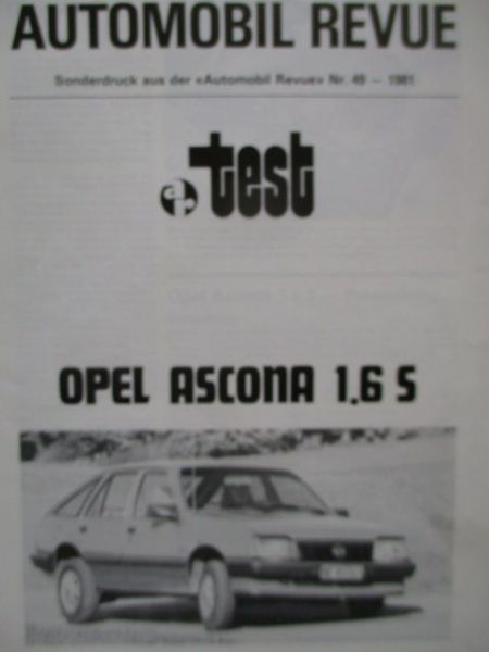 Automobil Revue 49/1981 Opel Ascona C 1.6S Test