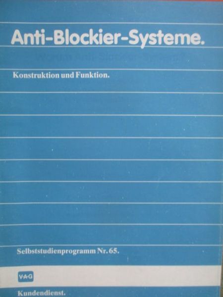 VAG Service Anti-Blockier-Systeme SSP Nr.65