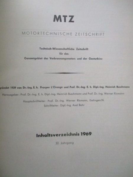 Motorentechnische Zeitschrift 1969