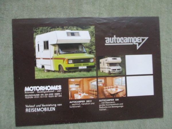 Motorhomes autocamper 300Z 320 450 +Preise