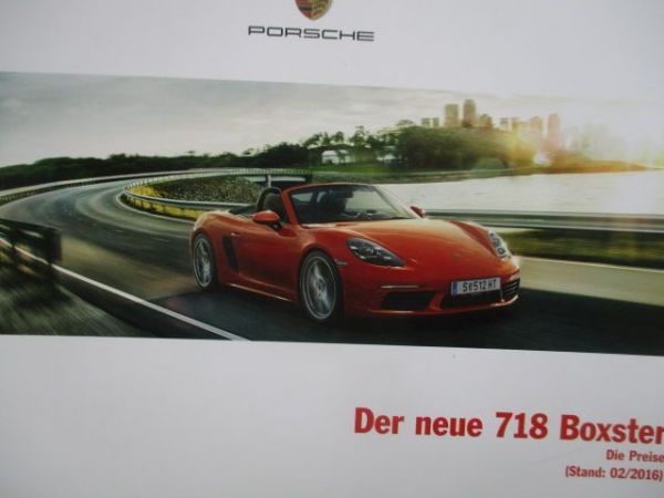 Porsche 718 Boxster 2/2016 Preisliste Version Österreich