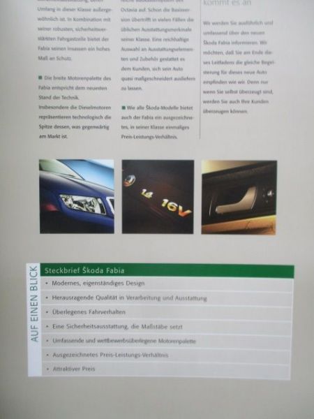 Skoda Fabia (1Y) Einführungsleitfaden Box 1999