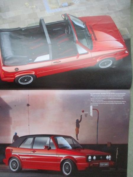 VW Golf Typ17 Cabriolet A3 Format Classicline Sportline +Fashionline 11/1991