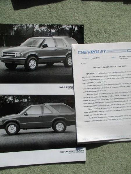 Chevrolet Blazer Pressemappe +Dias +Fotos 1995