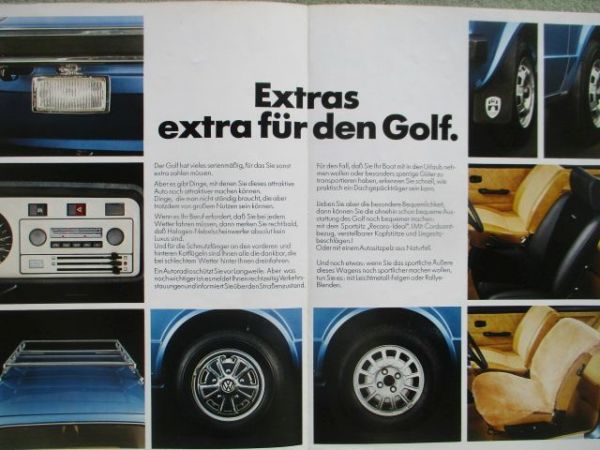 VW Golf I LX Typ17 Original Zubehör Prospekt 1974