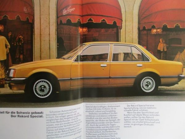 Opel Rekord E +Special +Berlina +Caravan September 1979 Schweiz Version