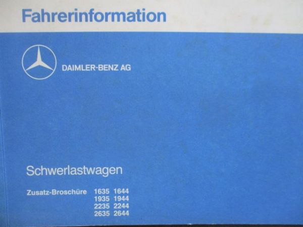 Mercedes Benz Schwerlastwagen 1635 1935 2235 2635 1644 1944 2244 2644