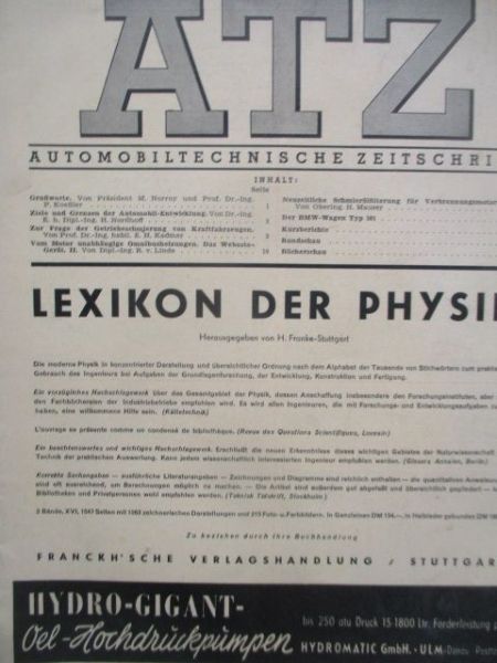 Automobiltechnische Zeitschrift Januar 1953