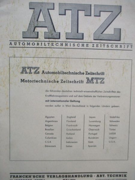 Automobiltechnische Zeitschrift Mai 1954