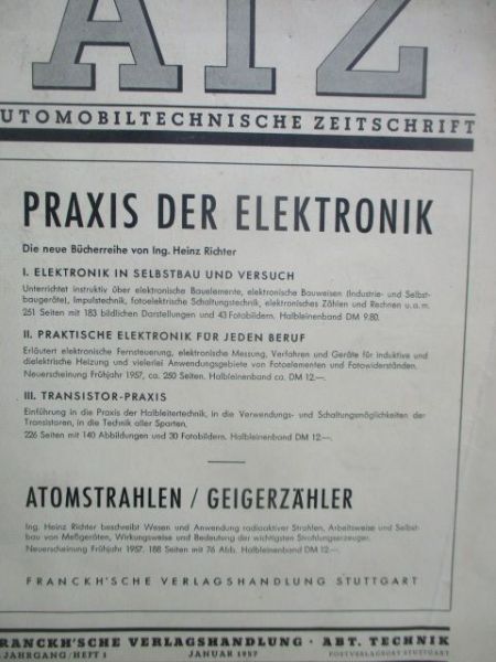 Automobiltechnische Zeitschrift Januar 1957