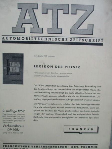 Automobiltechnische Zeitschrift Oktober 1958