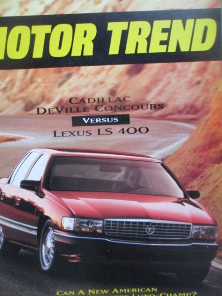 Motor Trend 1/1994 Cadillac DeVille Concours vs. Lexus LS 400