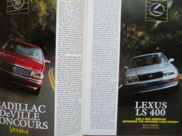 Motor Trend 1/1994 Cadillac DeVille Concours vs. Lexus LS 400
