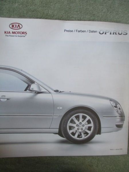 Kia Opirus Preise/Farben/Daten Januar 2008