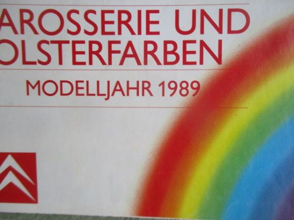Citroen Karosserie- und Polster-Farben Modelljahr 1989