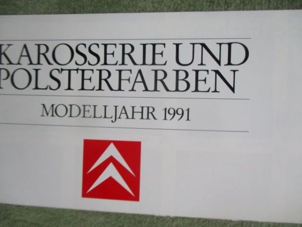 Citroen Karosserie- und Polster-Farben Modelljahr 1991