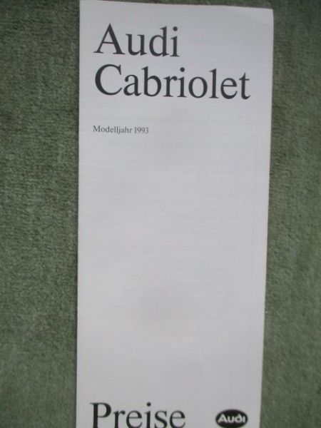 Audi Cabriolet (Typ89) Modelljahr 1993