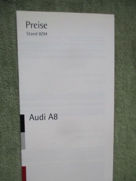 Audi A8 (4D) 2.8 4.2 August 1994