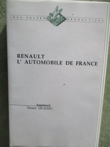 Jörg Pelzer Productions Renault l automobile de france VHS Cassette
