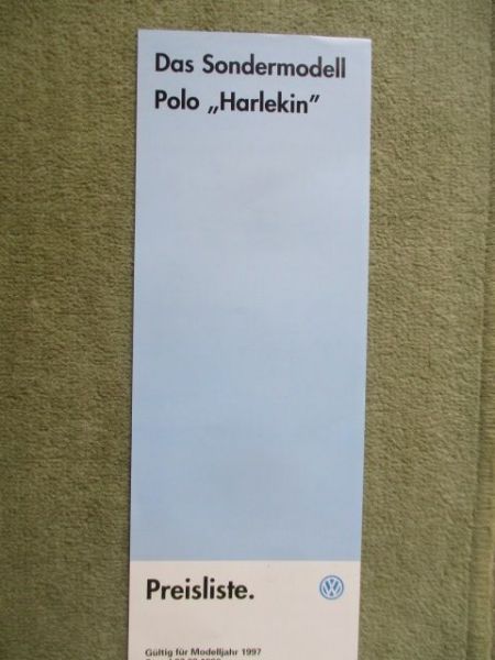 VW Polo (6N) Harlekin Preisliste Modelljahr 1997