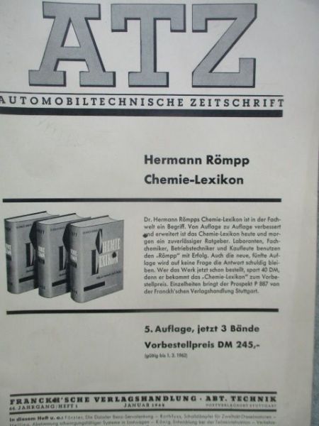 Automobiltechnische Zeitschrift Januar 1962