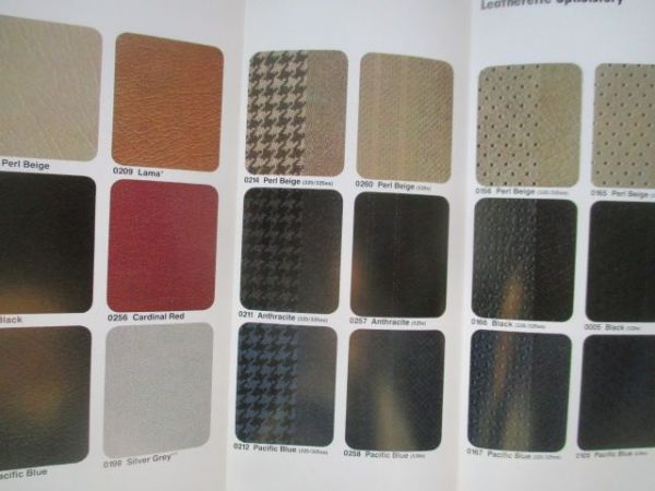 BMW Color & Upholstery 325 +e +es E30,528e E28 535i/is 735i +L7 E23,635CSI E24 9/1986