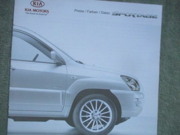 Kia Sportage Preise/Farben/Daten Januar 2008