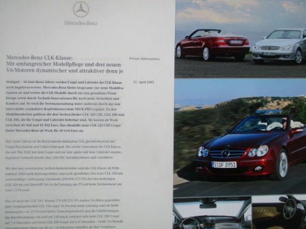 Mercedes Benz CLK-Klasse A209 V6-Motoren April 2005