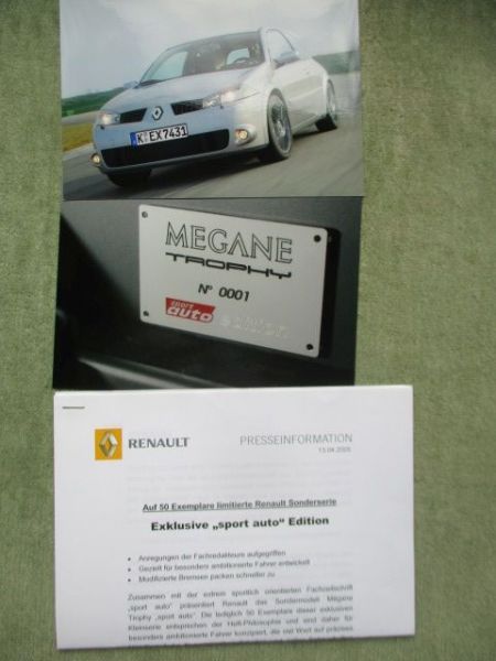 Renault Megane Trophy sport auto Edition 1 of 50 Presseinformation