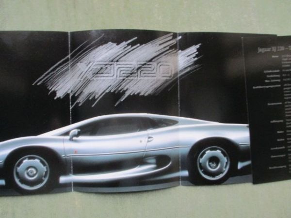 Jaguar XJ 220 Prospekt Flyer NEU
