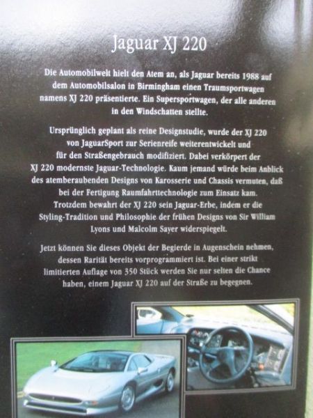 Jaguar XJ 220 Prospekt Flyer NEU