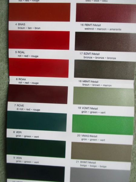 Alfa Romeo Farbkarte alle Modelle