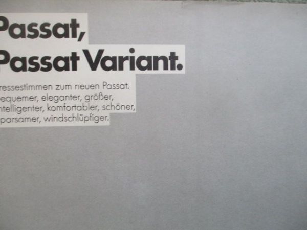 VW Passat +Variant (Typ 32B) Pressestimmen 1980 Heft