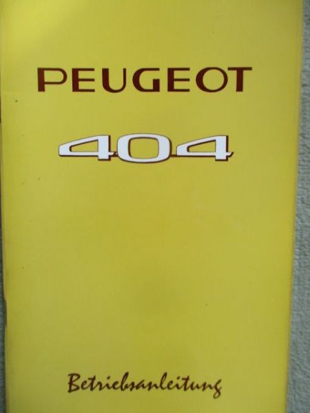 Peugeot 404 Oktober 1968 Anleitung