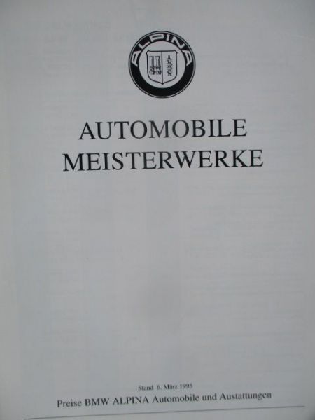 Alpina Preisliste März 1995