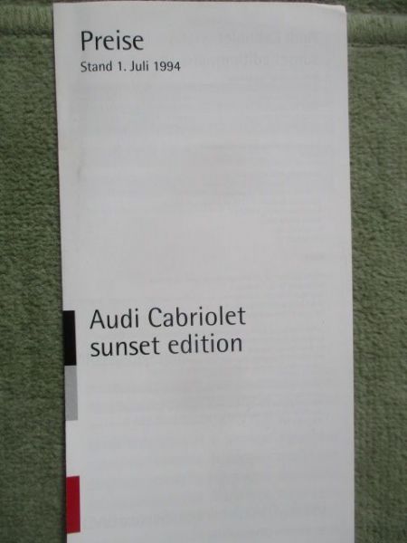 Audi Cabriolet (typ 89) sunset edition Juli  1994