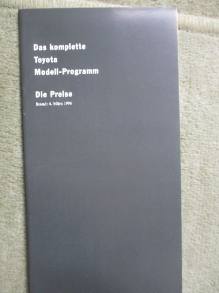 Toyota Modell-Programm März 1996