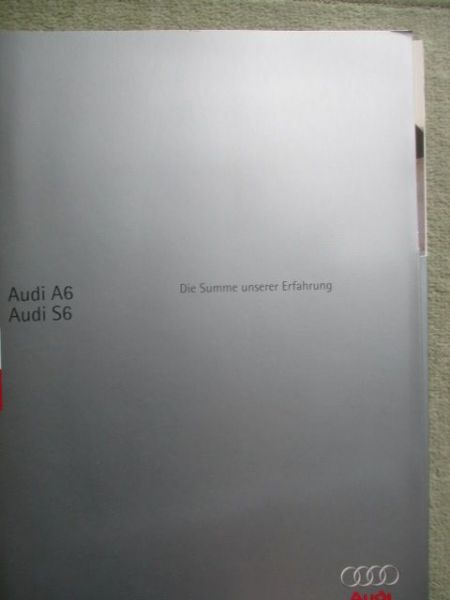 Audi A6 +S6 Limousine +Avant Prospektmappe September 1995