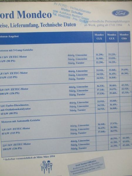Ford Mondeo 3.Februar 1997