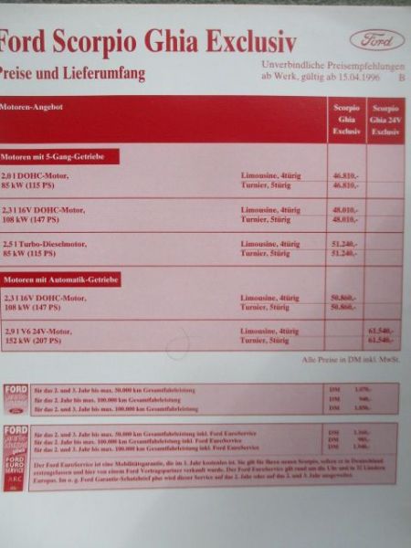 Ford Scorpio Style 4/1996