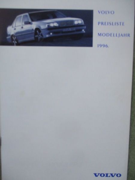 Volvo Preisliste Modelljahr 1996