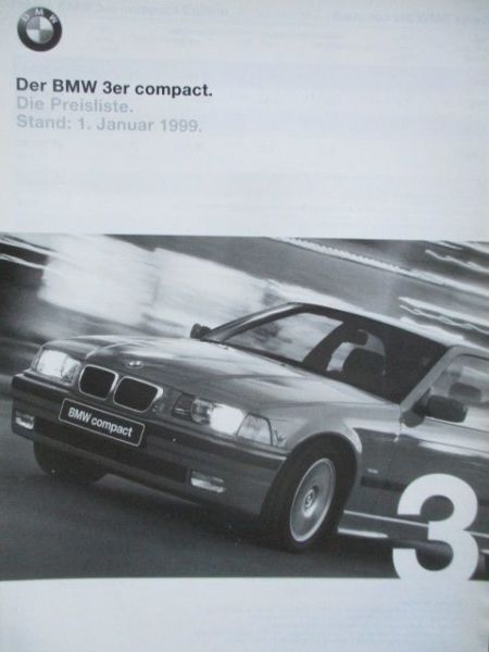 BMW 316i 318tds 323ti 316g E36/5 compact Januar 1999