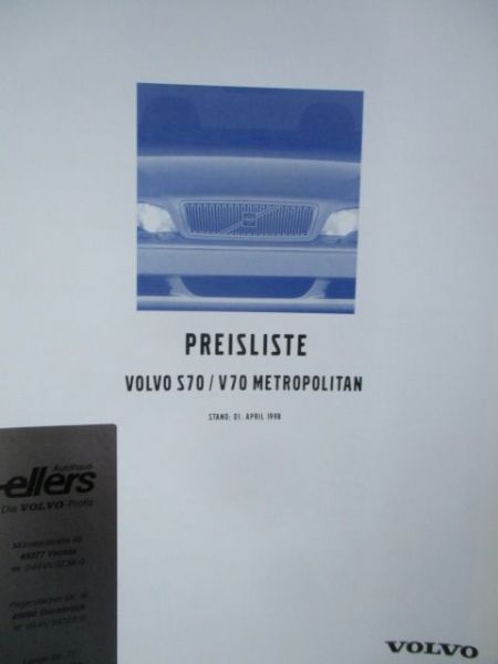 Volvo S70 V70 Metropolitan April 1998