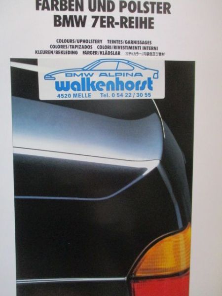 BMW 7er Reihe E32 Farben und Polster September 1991