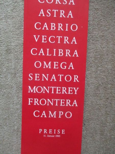 Opel Preisliste 11.Januar 1993