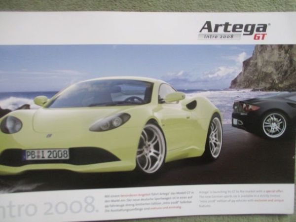 Artega GT Intro 2008 Prospektblatt +Preis