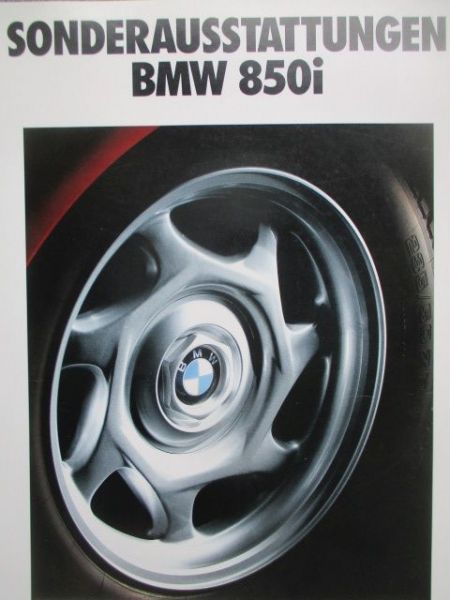 BMW 850i E31 Sonderausstattungen März 1992 Großformat