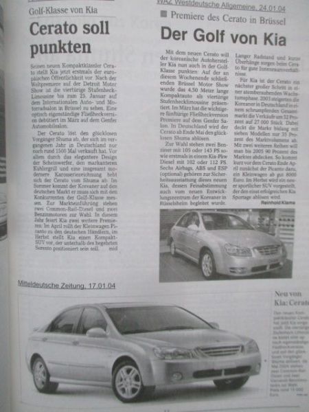 Kia Pressespeigel Januar+Februar 2004